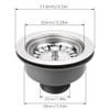 inodiref Stainless Steel Kitchen Sink Basket Strainer Plug Waste Kitchen