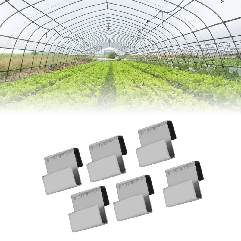 50pcs Stainless Steel Greenhouse Overlap S Clips Durable Glass Frame