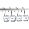 EleCharm 12PCS Decorative Crystal Shower Curtain Hooks,Stainless Steel Rust Resistant