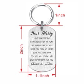 Resdink Hubby Gifts, Remember I Love You Hubby Valentines Day Keychain, Hubby Birthday Gifts Key Chain, Best Anniversary Present for Hubby Present from Wifey