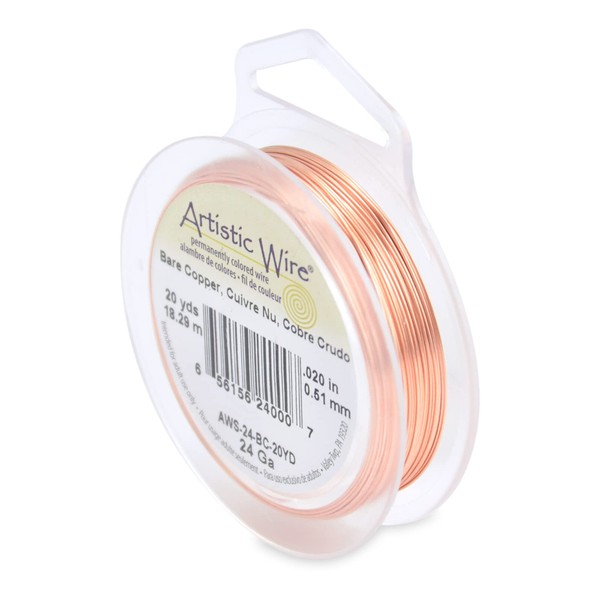 Artistic Wire 24 Gauge Bare Copper Craft Jewelry Wrapping Wire, 20 yd