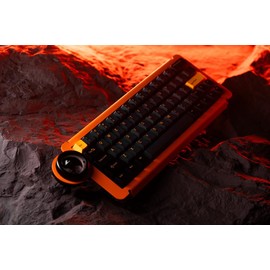 DRY STUDIO Ice Ring 63 RT HE Magnetic Wired Gaming Keyboard, 0.01mm Accuracy, 0.125ms Latency, TTC KOM Hall Effect Magnetic Switches, Lightweight All-Metal, RGB Gaming Accessories – Starburst Orange