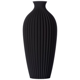 3D Vase Saskia Decorative Vase XL 38 cm Floor Vase Pampas Grass Dried Flowers Black