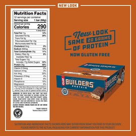 CLIF BUILDERS - Protein Bars - Chocolate Peanut Butter Flavor - 20g Protein (2.4 Ounce, 12 Count) (Now Gluten Free)