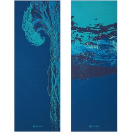 Gaiam Yoga Mat Premium Print Reversible Extra Thick Non Slip Exercise & Fitness Mat for All Types of Yoga, Pilates & Floor Workouts, Peaceful Waters, 6mm