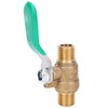 4pcs 1/4in Ball Valve Thicken Double External Thread Brass Drain