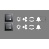 Switch Sticker Set with White Symbols Light Arrows Bell Fan