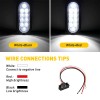 2X 6" 10 LED Oval White Trailer Truck Reverse Backup