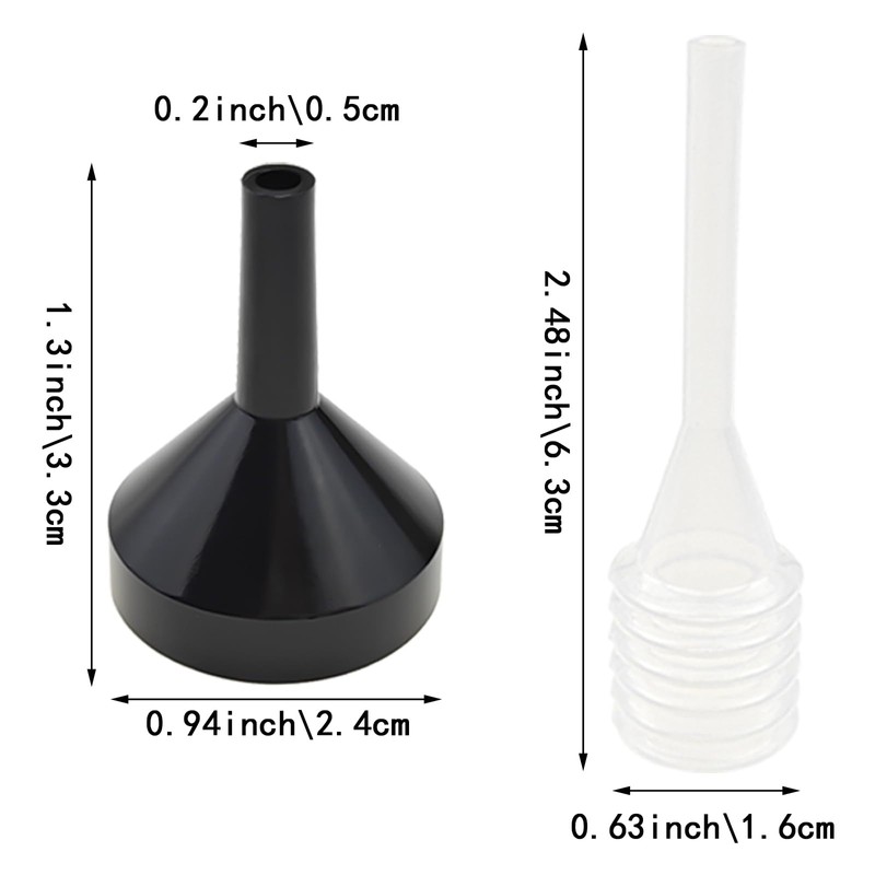 15 Pack Small Metal Funnels with 3 Pack Mini Pipette,