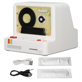 Bluetooth Cassette Player Portable Stereo Tape Retro Bluetooth Speaker Supports Bluetooth AUX and Memory Card White