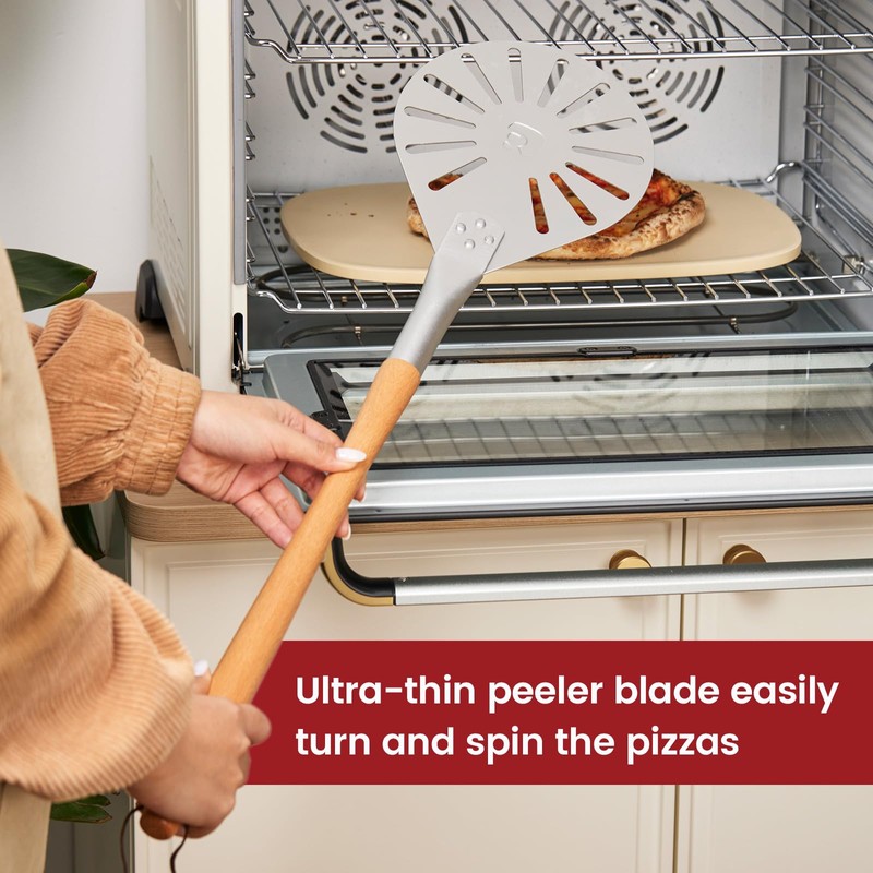 ROCKSHEAT Pizza Turning Peel 7" Perforated Anodized Aluminum Round Pizza