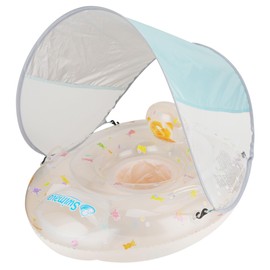 Swimava G3 Baby Seat Ring with Canopy (Age 6-36 Months) - Inflatable Swimming Float, Foldable Lightweight Pool Swim Training Aid for Babies, Infants and Toddlers (Gummy Bear)