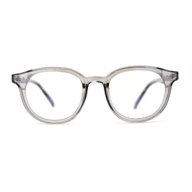 Hipster Round Horn Rim Inset Blue Light Filter Computer Lens Glasses Slate