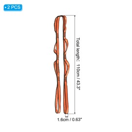PATIKIL Daisy Chain Straps, 2 Pack Strong Climbing Strap Adjustable Nylon Chain Sling with 8 Loops for Aerial Yoga Hammock Swing, Orange