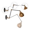 GEPOW Black Gold Swing Arm Wall Sconce, Modern Plug-in or