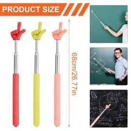 SGERUFZ 5 Pcs Telescopic Teacher Pointer Extendable Stainless Steel Pointing Rod for Presentations in 5 Colours