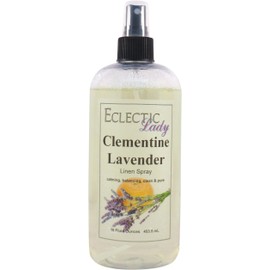 Clementine Lavender Linen Spray, 16 ounces - Eclectic Lady Sheet and Linen Spray - No Artificial Colors, Parabens, or Preservatives - Long-Lasting Scent for Bed, Fabric & Pillow
