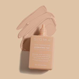 Sigma Beauty Skin Perfector – Hydrating Skin Tint Foundation for Lightweight, Buildable Coverage, With Hyaluronic Acid, Niacinamide Serum, and More (2 Light Beige Tint, 1.12oz)