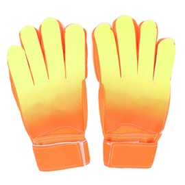 1 Pair Soccer Goalkeeper Gloves Abrasion Resistant Non Slip Soccer Goalie Glove Ergonomic Strong Grip Finger Protection Football Gloves Fluorescent Orange No.9