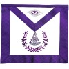 MASONIC PAST MASTER Synthetic LEATHER APRON EMBROIDERED Purple