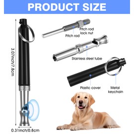 ValueBargain 2 Pack Dog Whistle, Ultrasonic Silent Dog Whistle to Stop Barking, Adjustable Pitch & Wide Frequency for Effective Bark Control (Professional Training)