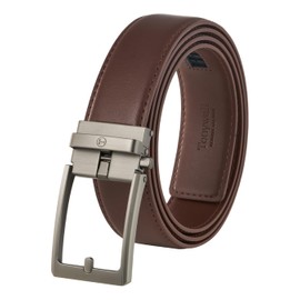 Tonywell Brown Belt for Men - Genuine Leather, Adjustable Fit for Casual and Formal Wear