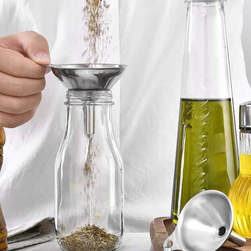 Stainless Steel Funnel, Small, 3 Pieces, Stackable Small Funnel, Stainless