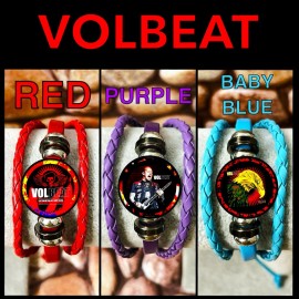 VOLBEAT DANISH ROCK BAND  THREE LEATHER BRACELETS  CONCERT MERCHANDISE