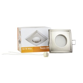 Tecnolite - Lámpara Downlight Empotrable a Prueba de Vapor, Potencia Máx. 50 W, Base GX5.3, No incluye foco