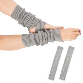 BZKSER Women's Yoga Socks - 1 Pair Knitted Long Sports Leg Warmers Gym Fitness Daily Wear Training Female Girls Keeps Warm Latin American Dance (One Size, Light Grey), gray