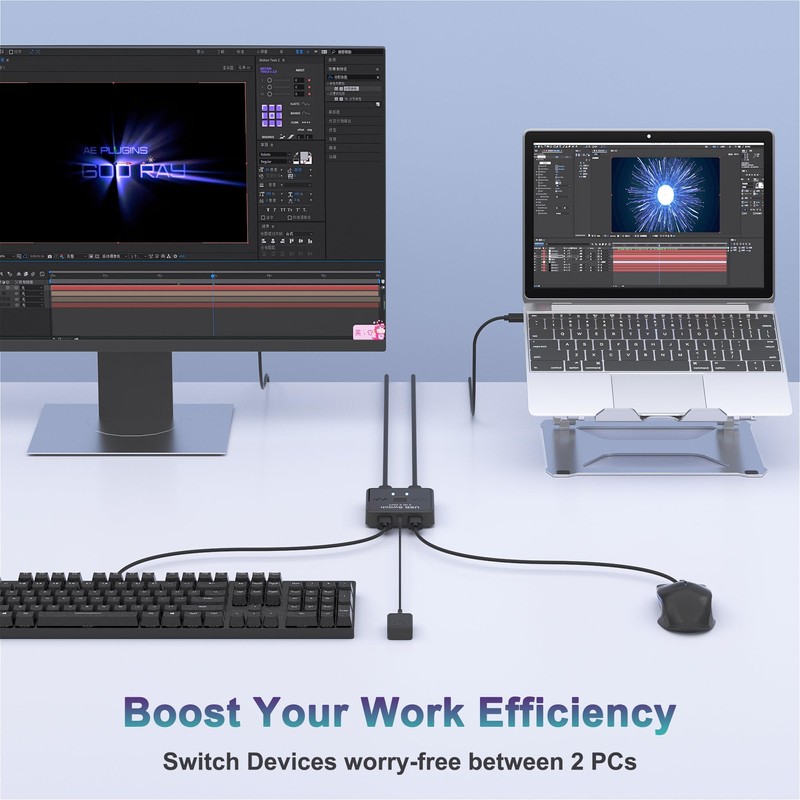 USB Switch 2 in 2 Out, USB Switcher 2 Computers