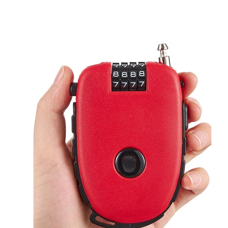 Dsadrwq 2 Pcs Portable Steel Wire Lock Cable Anti-Theft Telescopic