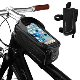 SAVOSWEET Bike Frame Bag for Phone, Waterproof Bike Phone Holder, Bike Frame Bag for Bike Phone Holder, Bike Accessory, TPU Smartphone Holder for Smartphone Under 6.2 Inches