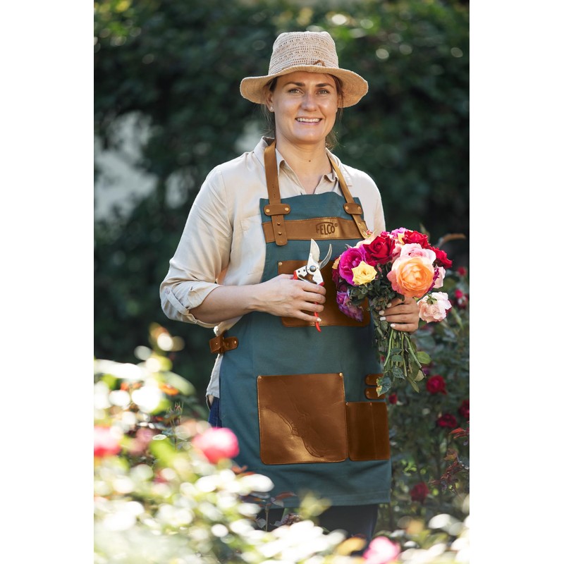 FELCO 490 Garden Apron - Buffalo Leather & Canvas -