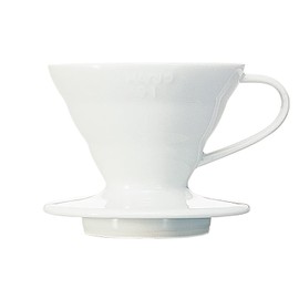 Hario V60 Ceramic Coffee Dripper Pour Over Cone Coffee Maker Size 01, White
