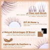 Brown Lash Clusters Natural Eyelash Clusters Wispy Individual Lash Extensions