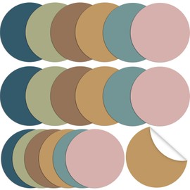 QOUBAI 60 Pcs 6in Classroom Floor Stickers Morandi Large Removable Number Spot Markers Vinyl Floor Carpet Decals Line up Sitting Dots Stickers for Teacher Student Elementary Kindergarten Preschool