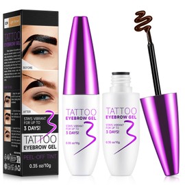 Peel Off Tattoo Eyebrow Gel Tinting,2pcs Brown Peel-Off Tinted Eye Brow Glue, Waterproof Long-lasting Transfer-proof Eyebrow Gel Peel Off,Up to 3 Days,Mother's Day Makeup Gift Set for Women Girl-02#