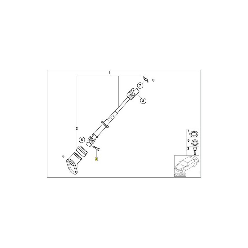 MINI R50 R52 R53 Steering Column Shaft UJ Stud Bolt