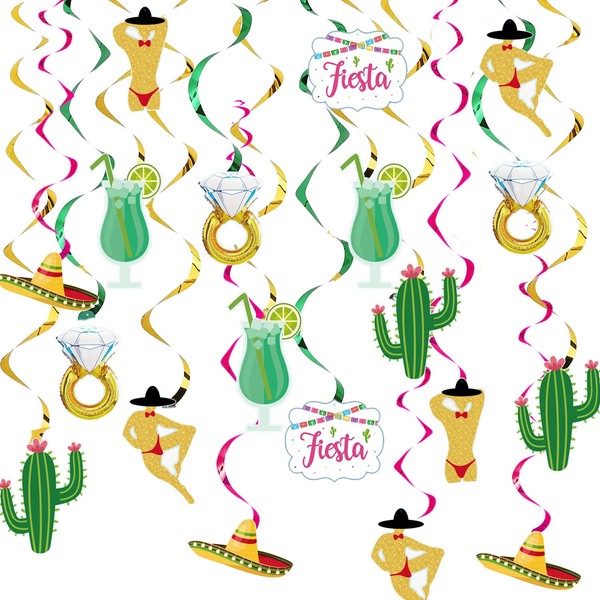 Final Fiesta Bachelorette Party Decorations Mexican Fiesta Theme Party Decor Bridal Shower Cactus Man Bridal Ring Hanging Swirls Mexican Bachelorette Decorations Bride to Be