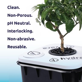 TetraBase Hydroponic Grow Media 1 Liter Bag | Reusable, pH Neutral, Non-Porous, Clean, Interlocking. Deep Water Culture DWC and Recirculating Deep Water Culture RDWC Grow Media (1 Liter)