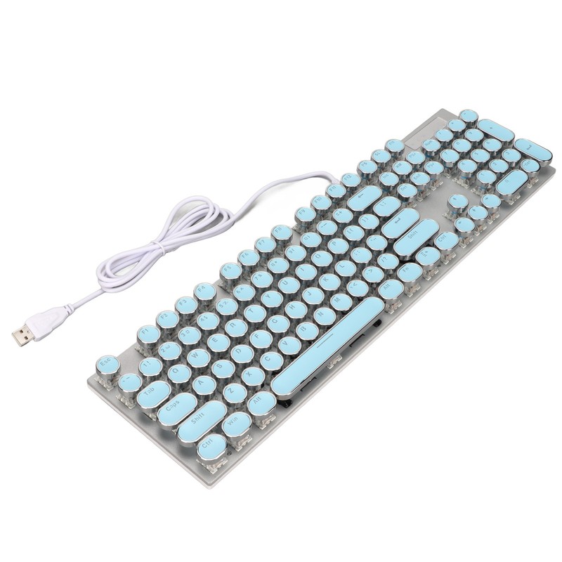 Blue Switch Mechanical Keyboard 104 Keys Backlight Ergonomic Retro Steampunk