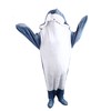 Wearable Shark Sleeping Bag Soft Cozy Flannel Hooded Blanket for