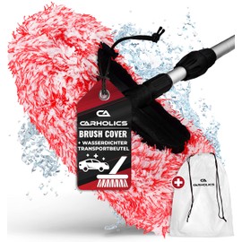 CARHOLICS® Premium Brush Cover inkl. wasserdichtem Transportbeutel I Besonders schonender Auto Waschbürstenüberzug mit maximaler Saugkraft I Bürstenüberzug für gründliche Reinigung