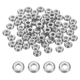 sourcing map 60 Pcs Flat Round Spacer Beads 4mm Stainless Steel Heishi Beads Rondelle Disc Loose Bead for Jewelry Making Earring Bracelet Necklace, Silver 1.5mm ID x 1.5mm H