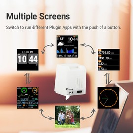 WiFi Clock for Desk Decor, Digital Clock DIY Programming, Futuristic Clock with Weather Forecast, Currency Price and More -【White Macintosh Style】