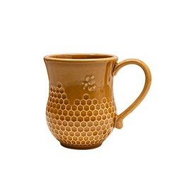 Bee&Honeycomb - Taza de café de cerámica con diseño de panal, color café