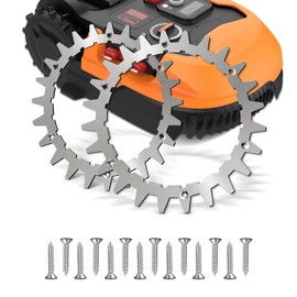 Pack of 2 Robotic Lawnmower Spikes, Compatible with Worx Landroid S/M, 210 mm Stainless Steel Lawnmower Robot Spikes with 14 x Stainless Steel Screws, Traction Improvement, Countersunk Screw Holes