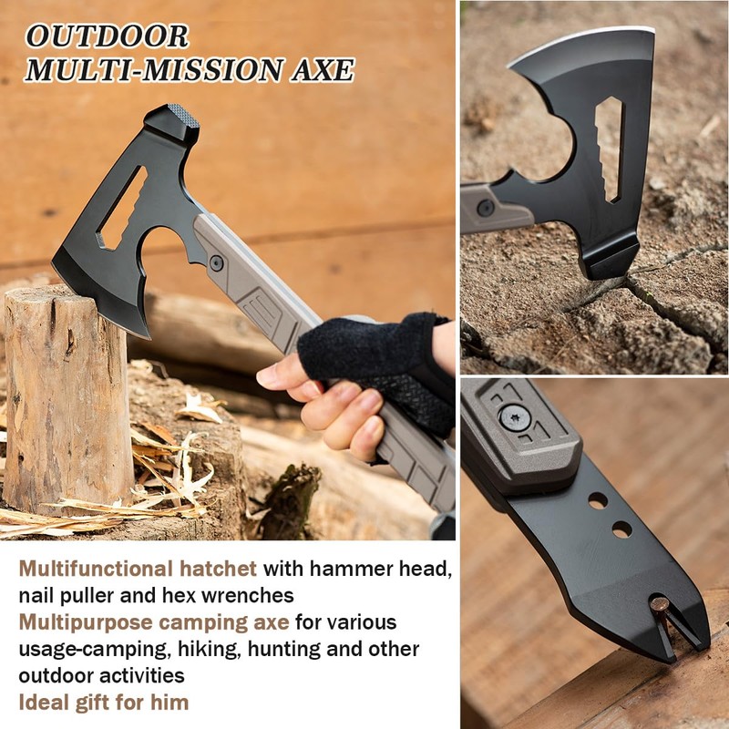 Camping Axe - 17" Camping and Survival Hatchet with Sheath