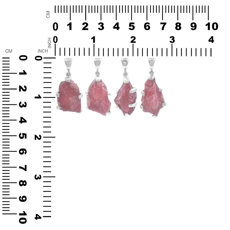 Starborn Raw Gemstones Sterling Silver Pendant, Gemstone Sterling Silver